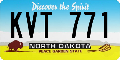 ND license plate KVT771