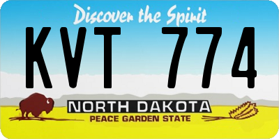 ND license plate KVT774