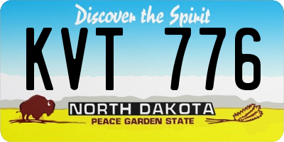 ND license plate KVT776