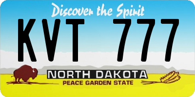 ND license plate KVT777