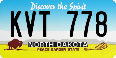 ND license plate KVT778