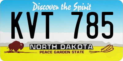 ND license plate KVT785