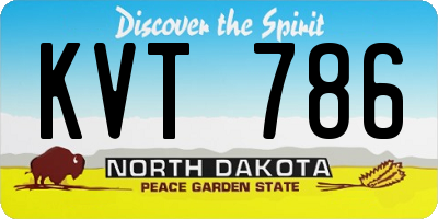 ND license plate KVT786