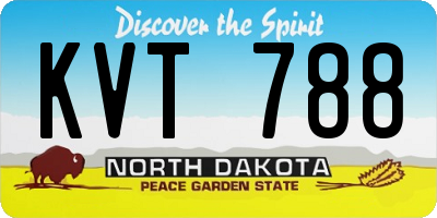 ND license plate KVT788