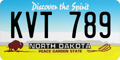 ND license plate KVT789