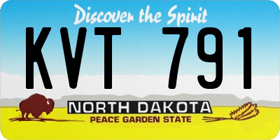 ND license plate KVT791
