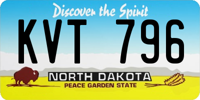 ND license plate KVT796