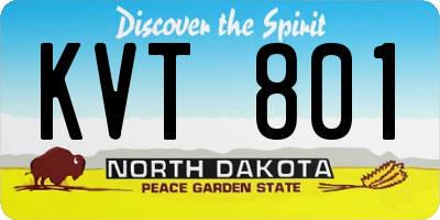ND license plate KVT801