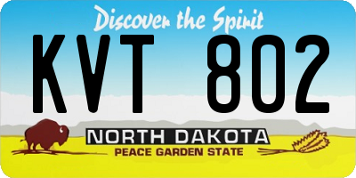 ND license plate KVT802