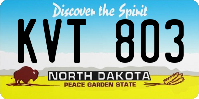 ND license plate KVT803