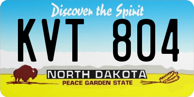 ND license plate KVT804
