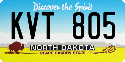ND license plate KVT805