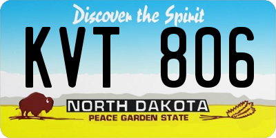 ND license plate KVT806