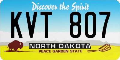 ND license plate KVT807