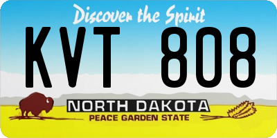 ND license plate KVT808