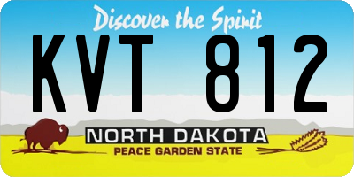 ND license plate KVT812