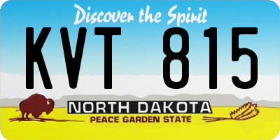 ND license plate KVT815