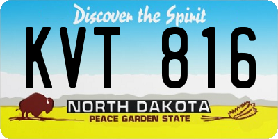 ND license plate KVT816
