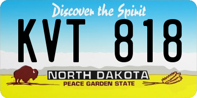 ND license plate KVT818