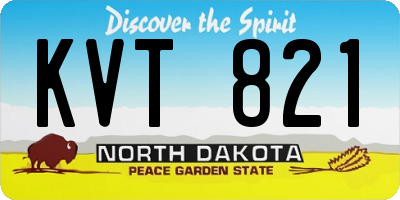 ND license plate KVT821