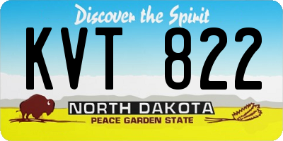 ND license plate KVT822