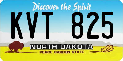 ND license plate KVT825