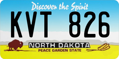 ND license plate KVT826