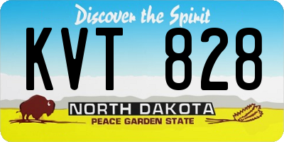 ND license plate KVT828