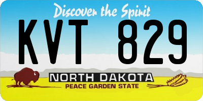 ND license plate KVT829