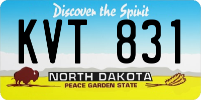 ND license plate KVT831