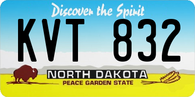 ND license plate KVT832