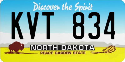 ND license plate KVT834