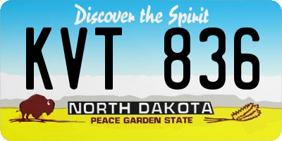 ND license plate KVT836