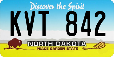 ND license plate KVT842