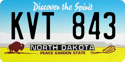 ND license plate KVT843