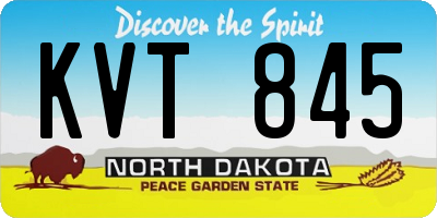 ND license plate KVT845