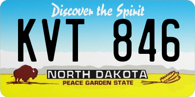 ND license plate KVT846