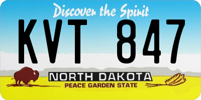 ND license plate KVT847