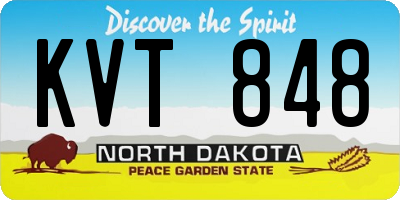 ND license plate KVT848