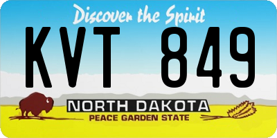 ND license plate KVT849