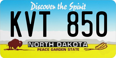 ND license plate KVT850