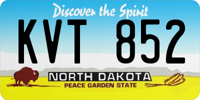 ND license plate KVT852