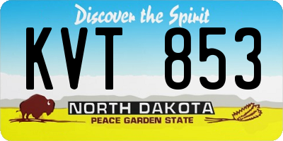 ND license plate KVT853