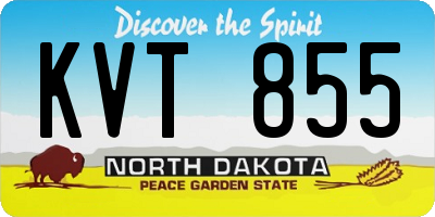 ND license plate KVT855