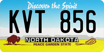 ND license plate KVT856