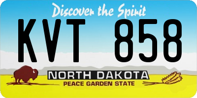 ND license plate KVT858