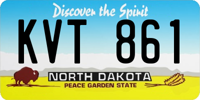 ND license plate KVT861