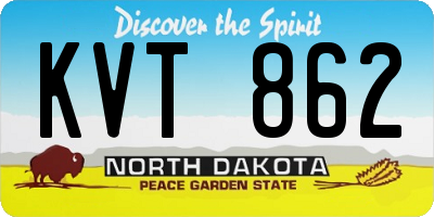 ND license plate KVT862