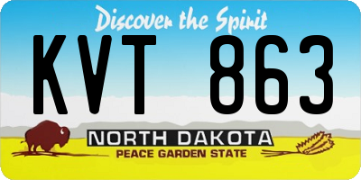 ND license plate KVT863