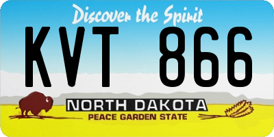 ND license plate KVT866